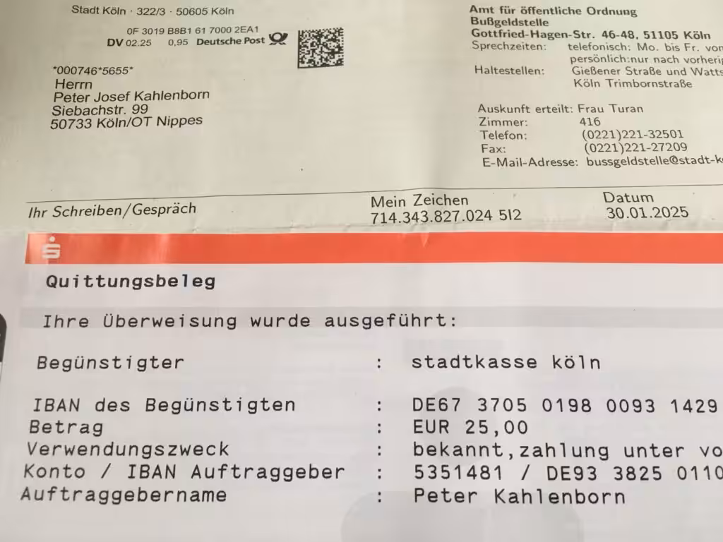 Zahlungsbestätigung